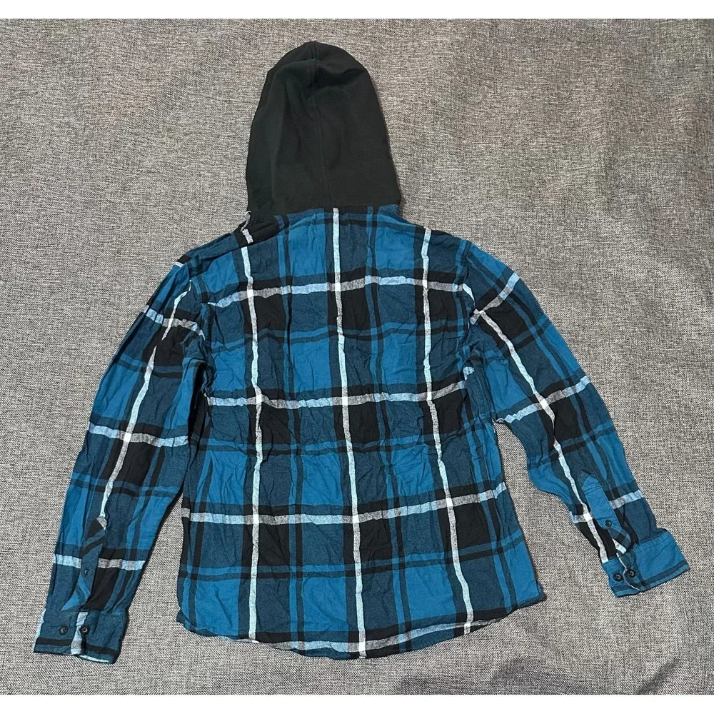 No Boundaries Men's‎ L (42-44) Plaid Long Sleeve Sweater Shirt